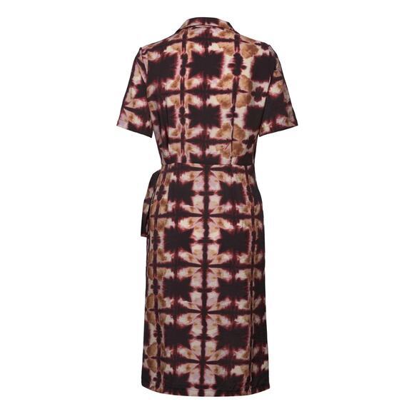 Munthe Wrap Dress Apusta V-neckline Short Sleeve Wrap Midi Dress Size 36 Tye Dye - Picture 2 of 8